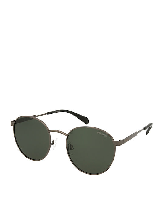 Polaroid Unisex Sonnenbrille mit Silber Metall Gestell und Grün Polarisiert Linse PLD2053/S KJ1/UC