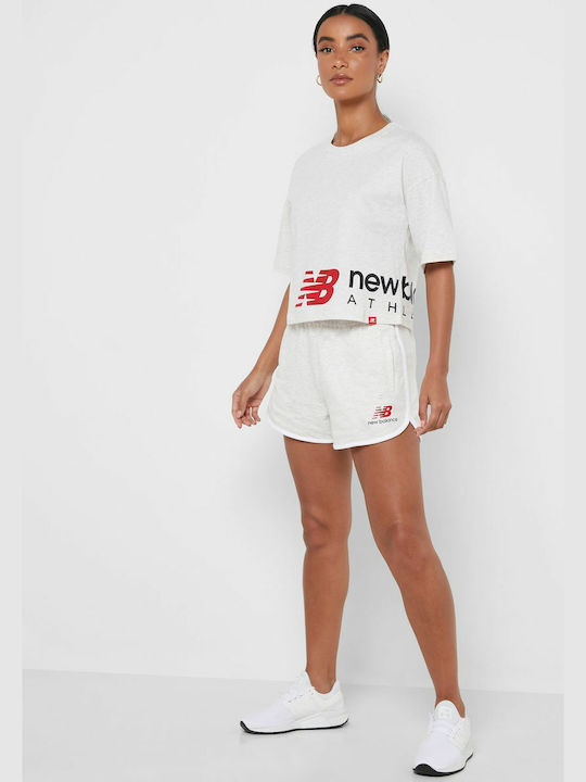 Essentials Icon Graphic Boxy Γυναικείο Αθλητικό Crop T-shirt Sea Salt Heather