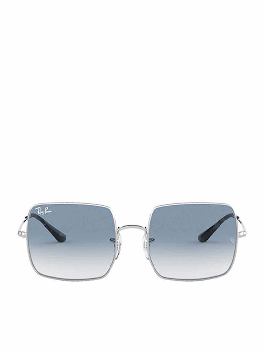 Ray Ban Square Γυναικεία Γυαλιά Ηλίου με Ασημί Μεταλλικό Σκελετό και Μπλε Ντεγκραντέ Φακό RB1971 9149/3F