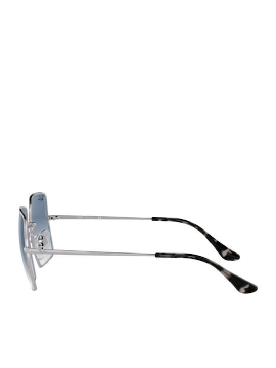 Ray Ban Square Γυναικεία Γυαλιά Ηλίου με Ασημί Μεταλλικό Σκελετό και Μπλε Ντεγκραντέ Φακό RB1971 9149/3F
