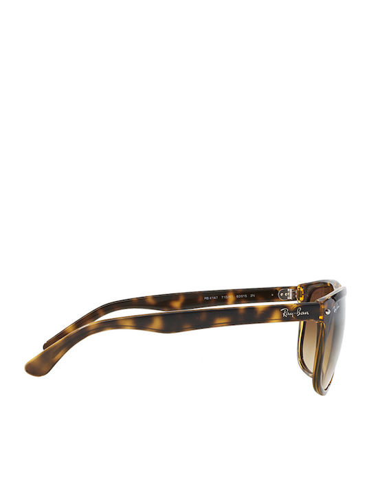 Ray Ban Boyfriend Unisex Ochelari de soare cu Maro Tortoise Cadru și Maro Degrade Lentilă RB4147 710/51