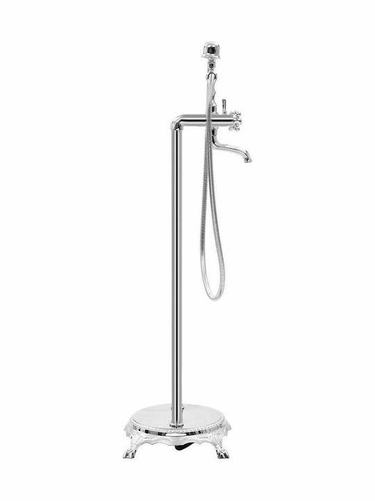 vidaXL 145093 Bade- / Duscharmatur Badewanne Komplettes Set Silber