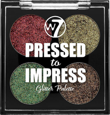 W7 Cosmetics Pressed To Impress Eye Shadow Palette in Solid Form In Vogue 4gr