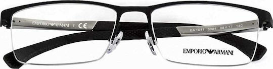 Emporio Armani Metal Eyeglass Frame Black EA1041 3094