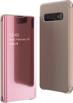 Hurtel Clear View Plastic Book Rose Gold (Galaxy S10+)