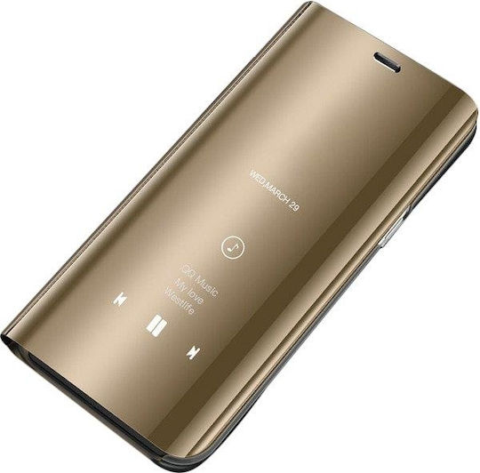 Clear View Book Πλαστικό Χρυσό (Redmi 7)
