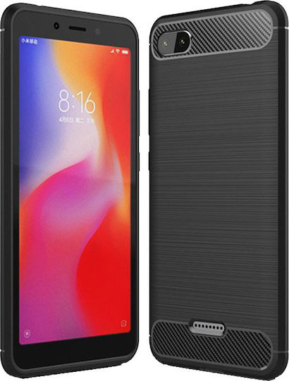 Hurtel Carbon Fiber Back Cover Σιλικόνης Μαύρο (Redmi 6a)