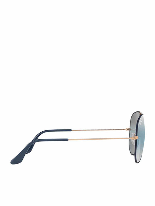 Ray Ban Aviator Unisex Γυαλιά Ηλίου με Navy Μπλε Μεταλλικό Σκελετό και Μπλε Ντεγκραντέ Καθρέφτη Φακό RB3025 9156/AJ