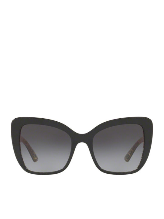 Dolce & Gabbana Γυναικεία Γυαλιά Ηλίου με Μαύρο Κοκκάλινο Σκελετό και Μαύρο Ντεγκραντέ Φακό DG4348 3215/8G