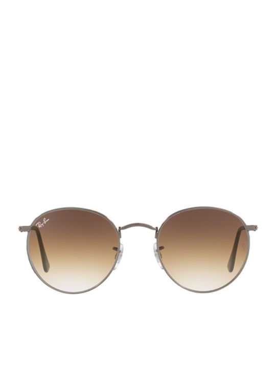 Ray Ban Round Metal Ochelari de soare Argintiu cu Cadru & Maro Lentilă