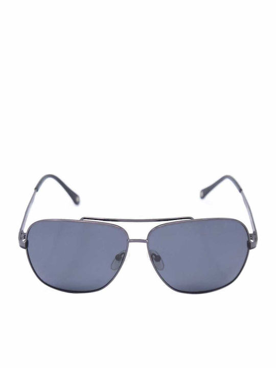 Hoffman Men's Sunglasses with Gray Metal Frame and Black Lens 8117 C01