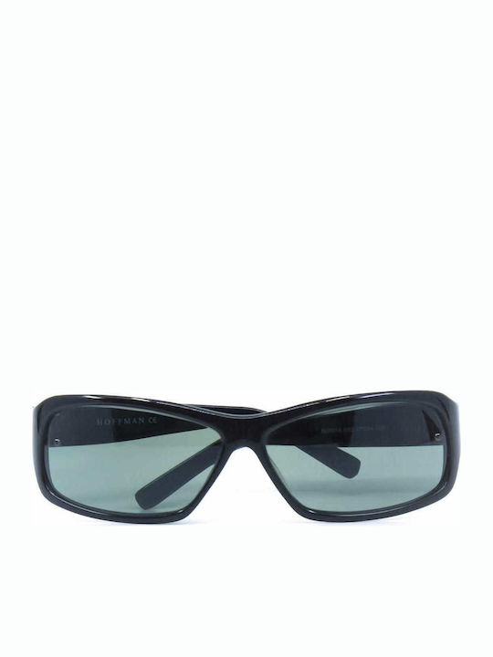 Hoffman Sunglasses with Black Plastic Frame and Black Lens 7058 C02