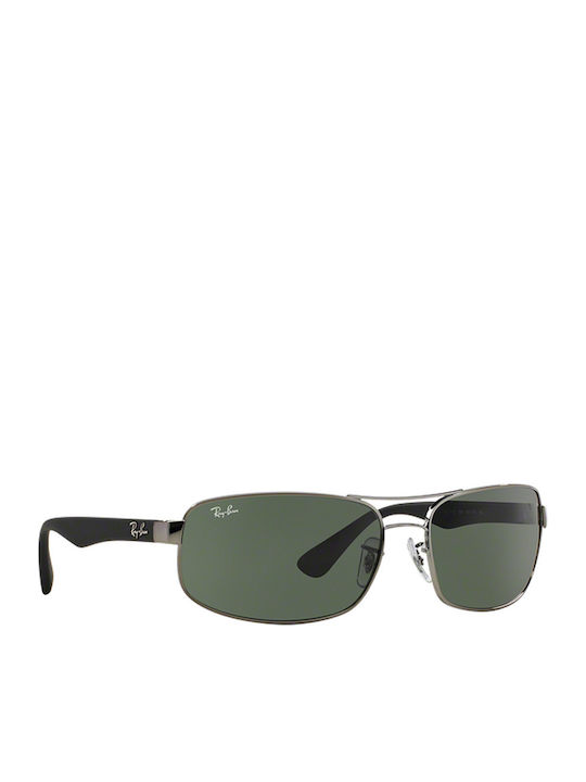Ray Ban Herren Sonnenbrille mit Silber Metall Gestell und Grün Linse RB3445 004