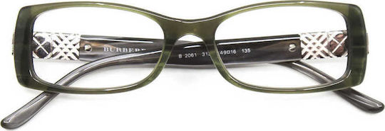 Burberry Plastic Eyeglass Frame Green 2061 3134