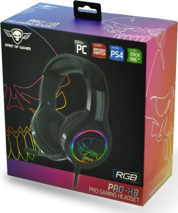 Spirit of Gamer PRO-H8 Надушници Геймърски слушалки с връзка 3,5 мм / USB Черен