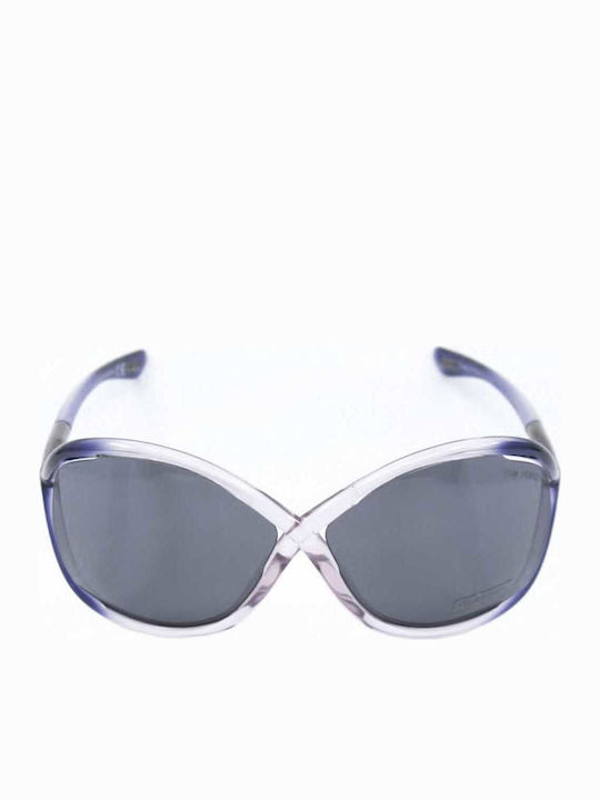 Tom Ford Women's Sunglasses with Purple Horn-Rimmed Frame and Gradient Lenses TF9 Q51