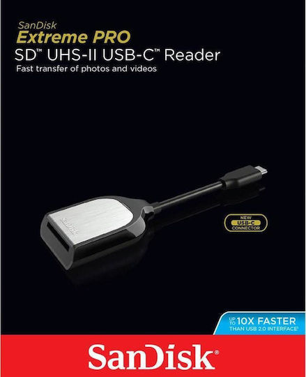 Sandisk Extreme Pro Card Reader USB 3.0 Type-C για SD Γκρι