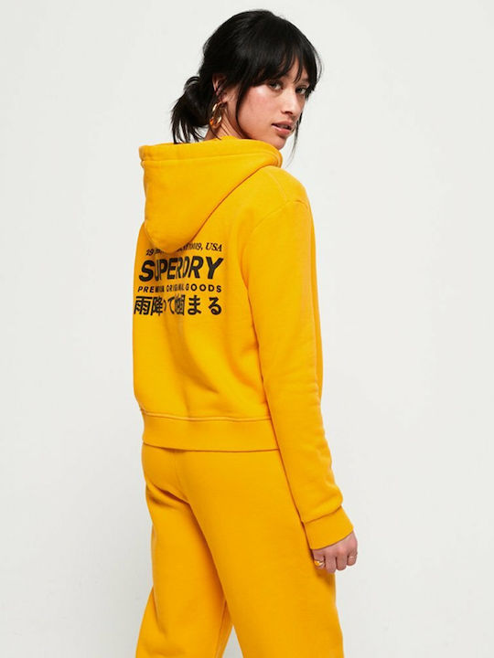 Superdry Elissa Women's Cropped Hooded Sweatshirt Yellow