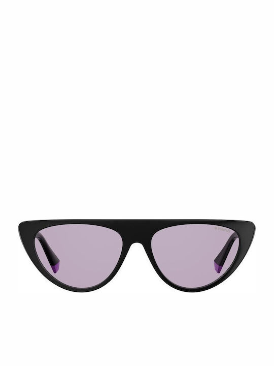 Polaroid Women's Sunglasses with Black Plastic Frame and Purple Polarized Lens PLD6108/S HK8/KL