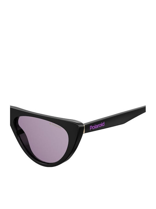 Polaroid Women's Sunglasses with Black Plastic Frame and Purple Polarized Lens PLD6108/S HK8/KL