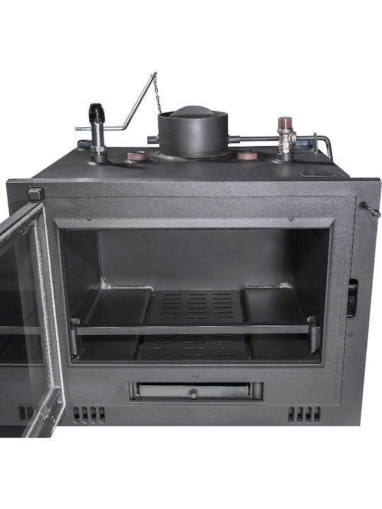 Metlor Mini LDA 600 Ενεργειακό Τζάκι Κασέτα Ξύλου Καλοριφέρ 26.6kW Ίσιο με Ανοιγόμενη Πόρτα Κλειστού Δοχείου