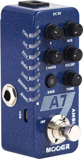 Mooer A7 Ambiance Ambient Педал Ефект Реверберация Електрическа китара и Електрически бас