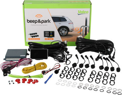 Valeo Σύστημα Παρκαρίσματος Αυτοκινήτου Beep & Park με Οθόνη και 8 Αισθητήρες σε Μαύρο Χρώμα