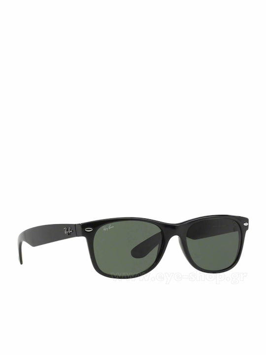 Ray Ban Wayfarer Unisex Sunglasses with Black Plastic Frame and Green Lens RB2132 901L