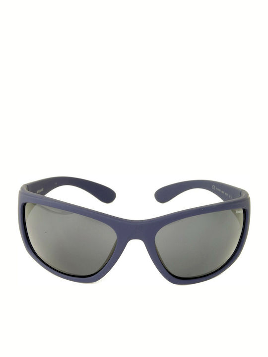 Polaroid Men's Sunglasses with Blue Acetate Frame and Black Polarized Lenses PLD 7005/S 863/C3