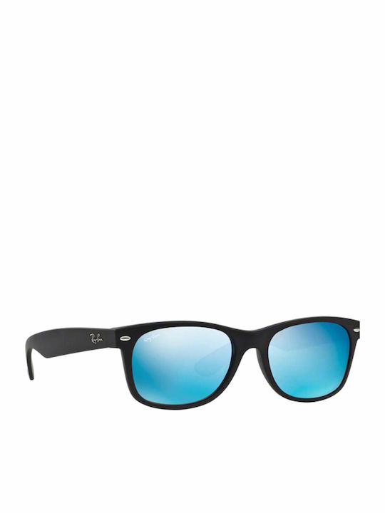 Ray Ban Wayfarer Unisex Sunglasses with Black Plastic Frame and Blue Mirror Lens RB2132 622/17