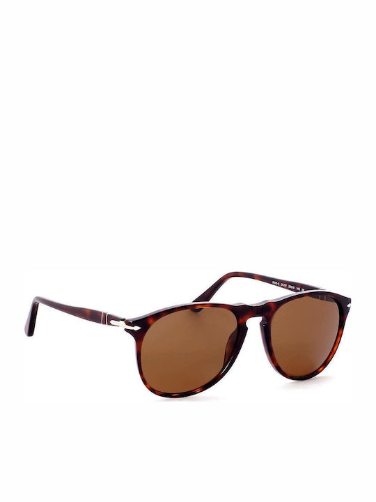 Persol Unisex Sunglasses with Brown Tartaruga Plastic Frame and Brown Polarized Lens PO9649S 24/57