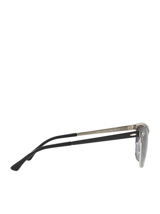 Ray Ban Clubmaster Metal Unisex Ochelari De Soare Cu Ramă Metalică Argintie Și Lentile Gri Degrade