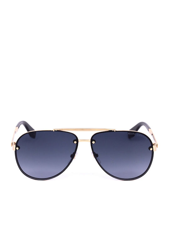 Marc Jacobs Men's Sunglasses with Gold Metal Frame and Black Gradient Lenses 317/S 2F79O