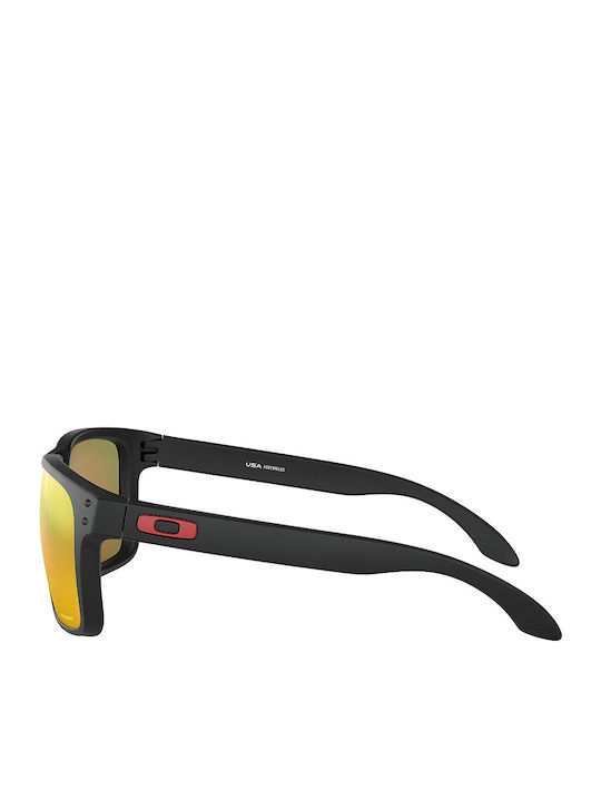 Oakley Holbrook XL Мъжки Слънчеви Очила с Черна Пластмасова Рамка и Оранжев Огледален Лещи OO9417-04
