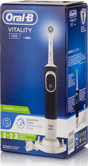 Oral-B Vitality 150 Cross Action Ηλεκτρική Οδοντόβουρτσα με Χρονομετρητή Μαύρη