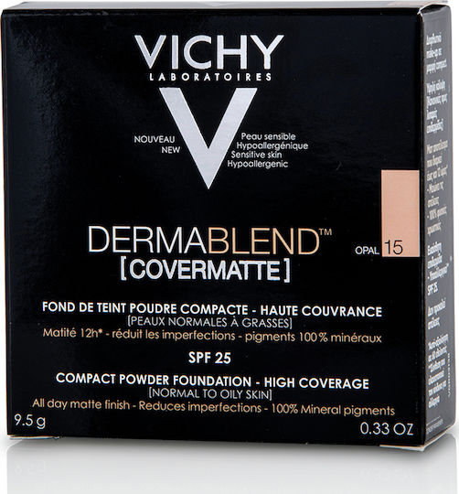 Vichy Dermablend Covermatte Compact Powder Foundation SPF25 15 Opal 9.5gr