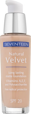 Seventeen Natural Velvet Longlasting Matte Flüssiges Make-up LSF20 06 Dark Beige 30ml