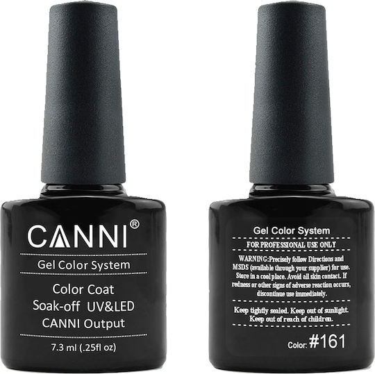 Canni Classic Ημιμόνιμο Βερνίκι Νυχιών 161 Pure Black 7.3ml