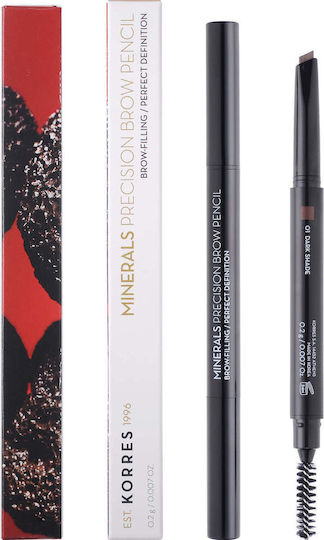 Korres Minerals Precision Eyebrow Pencil 01 Dark Shade Double Sided
