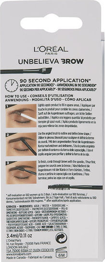 L'Oreal Paris Unbelieva Waterproof Gel For Eyebrows 104 Chestnut