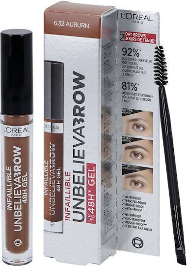 L'Oreal Paris Unbelieva Waterproof Gel For Eyebrows 104 Chestnut