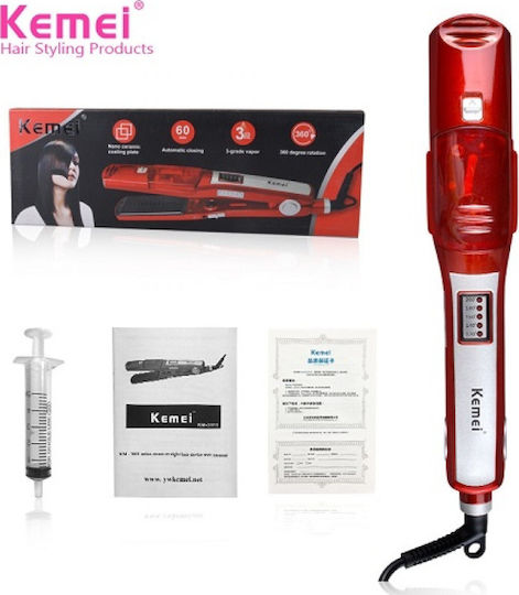 Kemei KM-3011 Hair Straightener with Steam and Ceramic Plates Ionic 65W