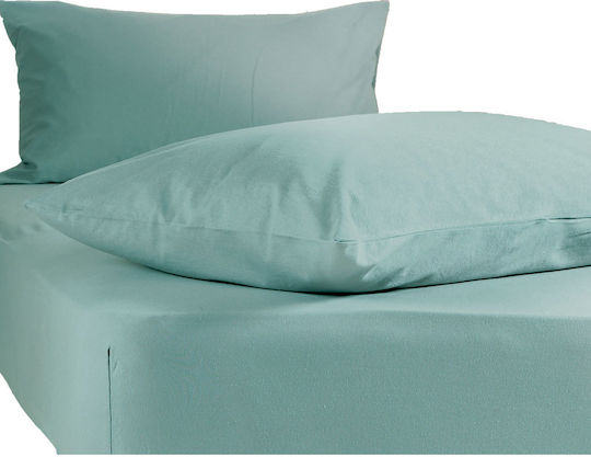 Nef-Nef Homeware Jersey Σεντόνι Υπέρδιπλο με Λάστιχο 160x200+30εκ. 1019 Aqua