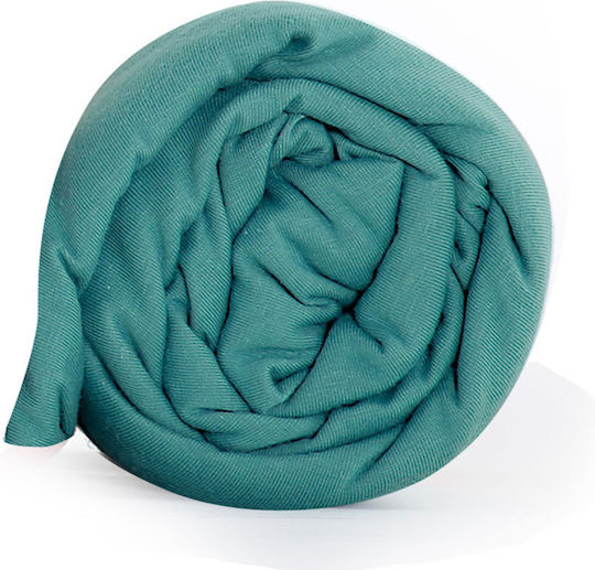 Nef-Nef Homeware Jersey Σεντόνι Διπλό με Λάστιχο 140x200+30εκ. Aqua