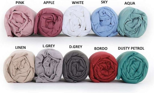 Nef-Nef Homeware Jersey Σεντόνι Διπλό με Λάστιχο 140x200+30εκ. Aqua