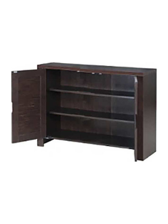 Wooden Shoe Organizer with 2 Shelves Brown 114x34x68cm