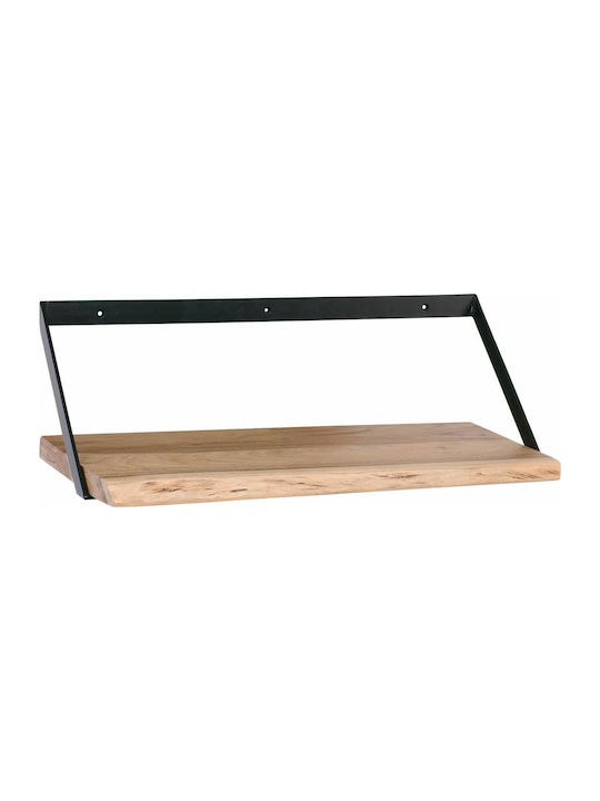 Ράφι Τοίχου Wall-2 Ακακία Φυσικό - Μαύρο 60x25x20εκ.
