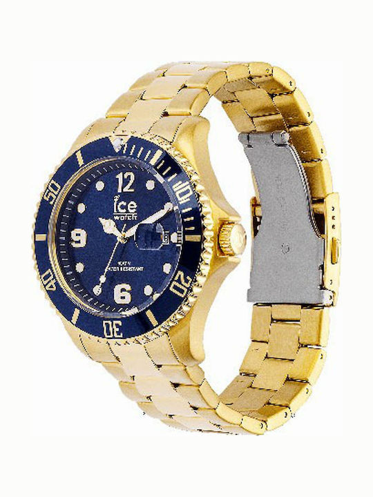 Ice Ανδρικό Ρολόι 44mm Μπαταρίας με Χρυσό Μεταλλικό Μπρασελέ