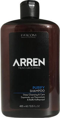 Farcom Arren Men's Grooming Purify Shampoos Deep Cleansing for All Hair Types 400ml