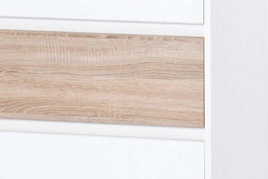 Bedroom Chest of Drawers Wooden Rimino with 4 Drawers White 80x38x104cm